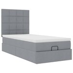 vidaXL Cadre de lit ottoman avec matelas gris clair 80x200 cm tissu