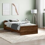 vidaXL Cadre de lit sans matelas chêne marron 90x200cm bois ingénierie