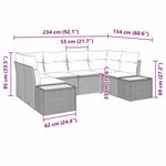 vidaXL Ensemble de canapés de jardin 6 pièces avec coussins Beige Rotin poly Acacia