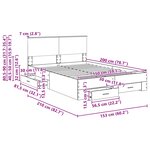vidaXL Cadre de lit Chêne Sonoma 150 x 200 cm Bois d'ingénierie