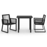 Salon de jardin meuble d'extérieur ensemble de mobilier 3 pièces rotin pvc noir 02_0016064