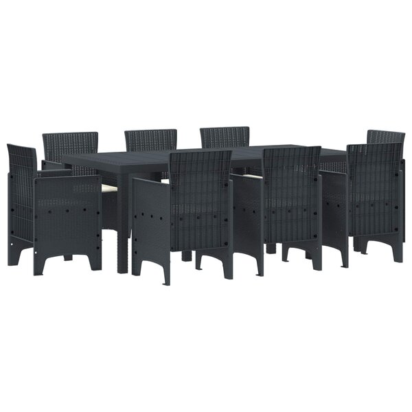 vidaXL Ensemble de salle à manger pour jardin 9 Pièces Anthracite