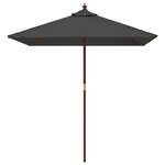 vidaXL Parasol de jardin avec mât en bois anthracite 198x198x231 cm