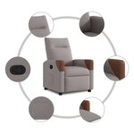 vidaXL Fauteuil inclinable Taupe Tissu