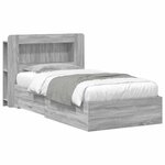 vidaXL Cadre de lit avec rangement Sonoma gris 90 x 200 cm
