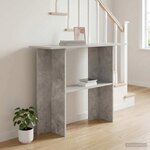 vidaXL Table console Gris béton 100 x 30 x 75 cm Bois d'ingénierie