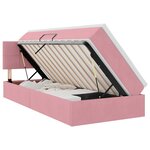 vidaXL Lit de Rangement avec tête de lit Rose 100 x 200 cm Velours