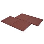 vidaXL Carreaux de protection antichoc 12pc Caoutchouc 50x50x3cm Rouge