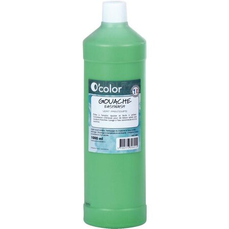 Flacon de 1L de gouache liquide O'COLOR easywash vert clair