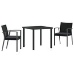 vidaXL Ensemble de salle à manger pour jardin 3 Pièces Noir et gris