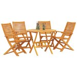 vidaXL Ensemble de salle à manger pour jardin 5 Pièces Marron