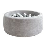 Peluche piscine à balles 90 cm Gris clair + 200 balles