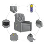 vidaXL Fauteuil de massage inclinable électrique gris clair tissu