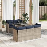 vidaXL Salon de jardin avec coussins 6 Pièces gris résine tressée acacia