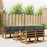 vidaXL Ensemble de canapés d'extérieur 9 Pièces Naturel et Anthracite