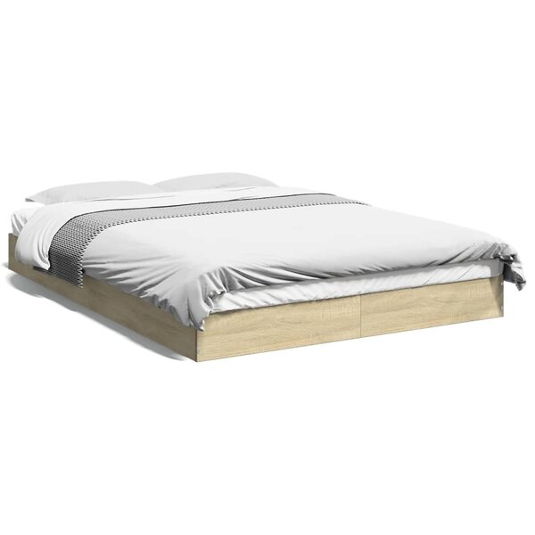 vidaXL Cadre de lit sans matelas chêne sonoma 140x200 cm