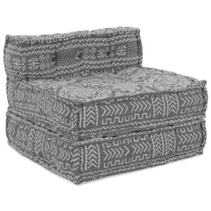 vidaXL Pouf Géométrique Gris clair 70 x 70 x 54 cm tissu