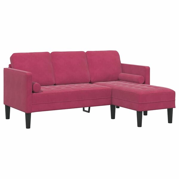 vidaXL Ensemble de Canapés Rouge bordeaux 173 x 131 x 67 cm Velours
