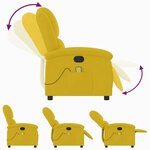 vidaXL Fauteuil de massage inclinable jaune velours