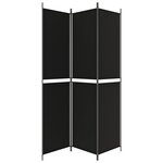 vidaXL Cloison de séparation 3 panneaux Noir 150x220 cm Tissu