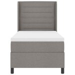 vidaXL Lit à ressorts avec matelas Taupe 90 x 190 cm tissu