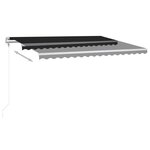 vidaXL Auvent automatique et capteur de vent/LED 450x300 cm Anthracite