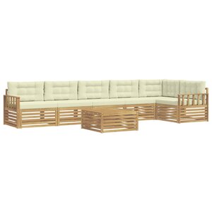 vidaXL Ensemble de canapés d'extérieur 7 pc Blanc et crème