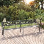 vidaXL Banc double de jardin 246 cm Gris Acier