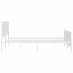 vidaXL Cadre de lit métal sans matelas et pied de lit blanc 200x200 cm