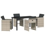 vidaXL Ensemble de salle à manger pour jardin 5 Pièces Gris clair
