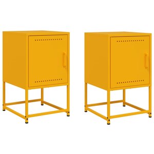 vidaXL Tables de chevet 2 Pièces jaune moutarde 36x39x60 5 cm acier