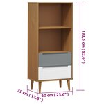 vidaXL Bibliothèque MOLDE Marron 60x35x133 5 cm Bois massif de pin