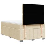 vidaXL Sommier à lattes de lit avec matelas crème 120x190 cm tissu