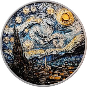 Monnaie STARRY NIGHT Nuit Étoilée 2 Oz Argent 2000 Francs Cameroon 2025