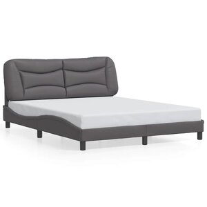 vidaXL Cadre de lit sans matelas gris 160x200 cm similicuir