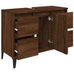 vidaXL Meuble d'évier chêne marron 80x33x60 cm bois d'ingénierie