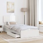 vidaXL Lit de Rangement Blanc 90 x 200 cm Bois d'ingénierie
