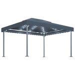 vidaXL Tonnelle et guirlande lumineuse à LED 4x3m Anthracite Aluminium
