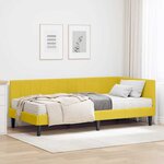 vidaXL Cadre de lit d'angle avec matelas Jaune 90 x 190 cm Velours