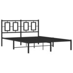 vidaXL Cadre de lit métal sans matelas avec tête de lit noir 140x200cm