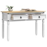 vidaXL Table d'appoint avec tiroir Blanc 115 x 46 x 73 cm Pin massif