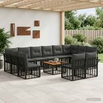 vidaXL Ensemble de canapés d'extérieur 13 pc Noir et Gris foncé