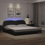 vidaXL Cadre de lit avec LED sans matelas noir 200x200 cm