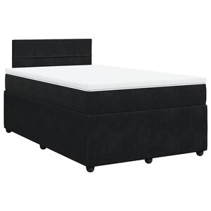 vidaXL Sommier à lattes de lit avec matelas noir 120x190 cm velours