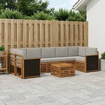 vidaXL Ensemble de canapés d'extérieur 8 Pièces Naturel et gris clair