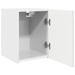 vidaXL Meuble TV mural Montage mural Blanc Brillant 30 x 31 x 40 cm