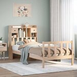 vidaXL Lit bibliothèque sans matelas 90x190 cm bois de pin massif