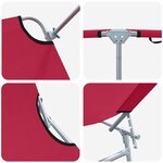vidaXL Set de 2 chaises longues pliantes avec toile en 600D Oxford rouge