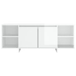 vidaXL Meuble TV blanc brillant 130x35x50 cm bois d'ingénierie