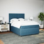 vidaXL Sommier à lattes de lit et matelas bleu 140x200 cm velours